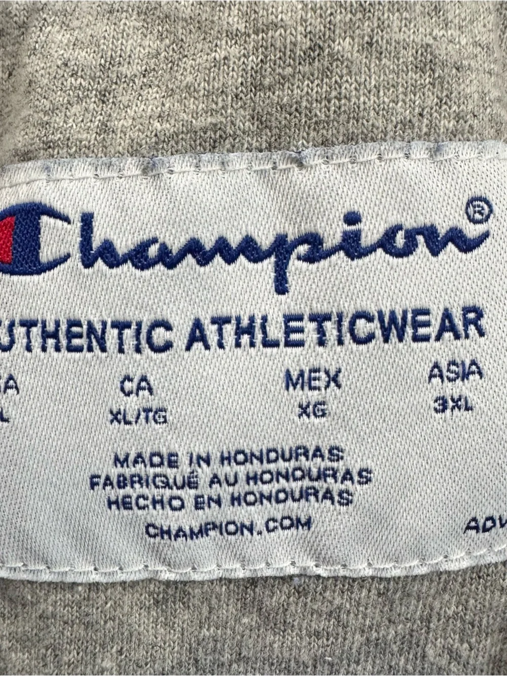 Champion Powerblend Fleece Crew Felt Script Logo Chainstitch GF88H Blue Sz XL